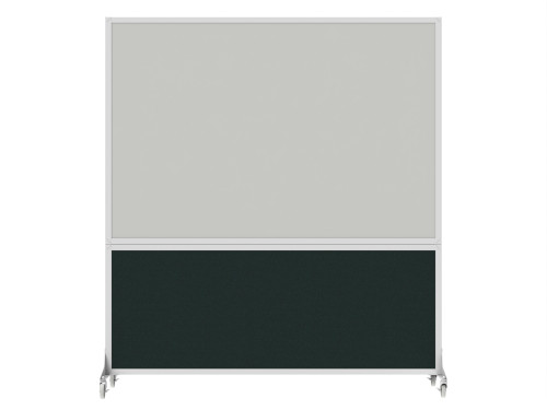 DivideWriteª Portable Whiteboard Partition 5' x 6' Forest Green Fabric - White Trim