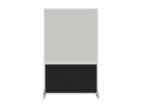 DivideWriteª Portable Whiteboard Partition 4' x 6' Black Fabric - White Trim