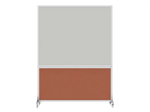 DivideWriteª Portable Whiteboard Partition 5' x 6' Papaya Fabric - White Trim