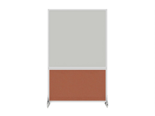 DivideWriteª Portable Whiteboard Partition 4' x 6' Papaya Fabric - White Trim