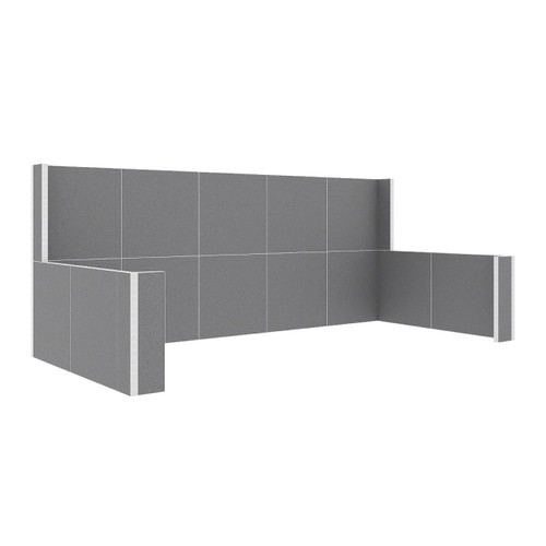 EverPanelÂ® 20' x 9"6" x 8' Trade Show Booth Kit - Dark Gray SoundSorbª With White Frame