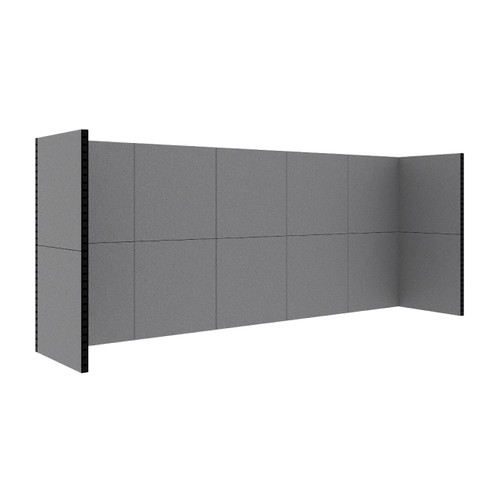 EverPanelÂ® 20' x 5'3" x 8' Trade Show Booth Kit - Dark Gray SoundSorbª With Black Frame
