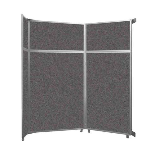Operable Wall™ Folding Room Divider 7'11" x 8'5-1/4" Charcoal Gray Fabric - Black Trim
