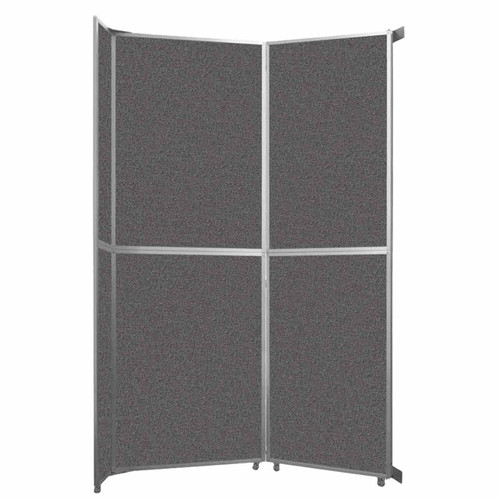 Operable Wall™ Folding Room Divider 7'11" x 12'3" Charcoal Gray Fabric - Black Trim