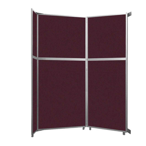 Operable Wall™ Folding Room Divider 7'11" x 10'3/4" Cranberry Fabric - Black Trim