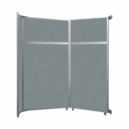 Operable Wall™ Folding Room Divider 7'11" x 8'5-1/4" Sea Green Fabric - Black Trim