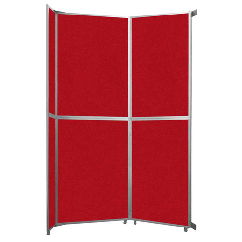 Operable Wall™ Folding Room Divider 7'11" x 12'3" Red Fabric - Black Trim