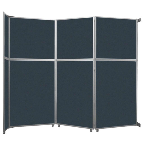 Operable Wall™ Folding Room Divider 11'9" x 10'3/4" Blue Spruce Fabric - Black Trim