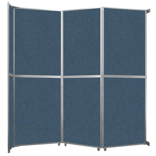 Operable Wall™ Folding Room Divider 11'9" x 12'3" Caribbean Fabric - Black Trim