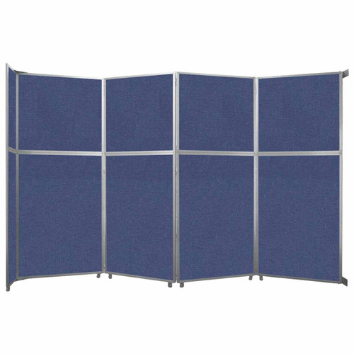 Operable Wall™ Folding Room Divider 15'7" x 10'3/4" Cerulean Fabric - Black Trim