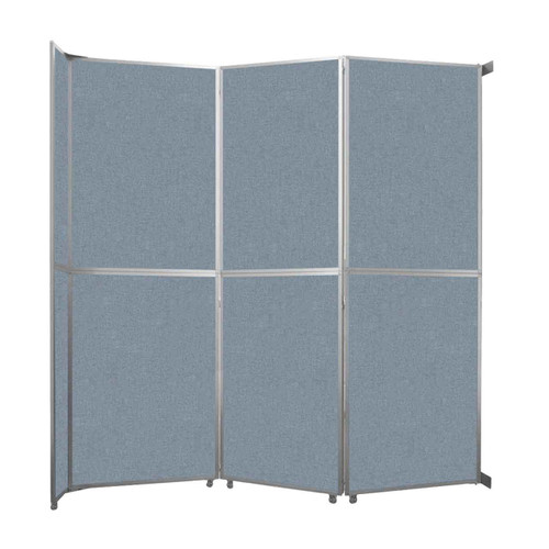 Operable Wall™ Folding Room Divider 11'9" x 12'3" Powder Blue Fabric - Black Trim