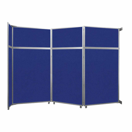 Operable Wall™ Folding Room Divider 11'9" x 8'5-1/4" Ryl Blue Fabric - Black Trim