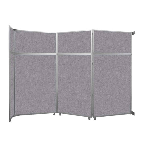 Operable Wall™ Folding Room Divider 11'9" x 8'5-1/4" Cloud Gray Fabric - Black Trim