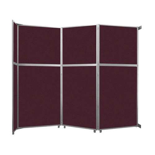 Operable Wall™ Folding Room Divider 11'9" x 10'3/4" Cranberry Fabric - Black Trim