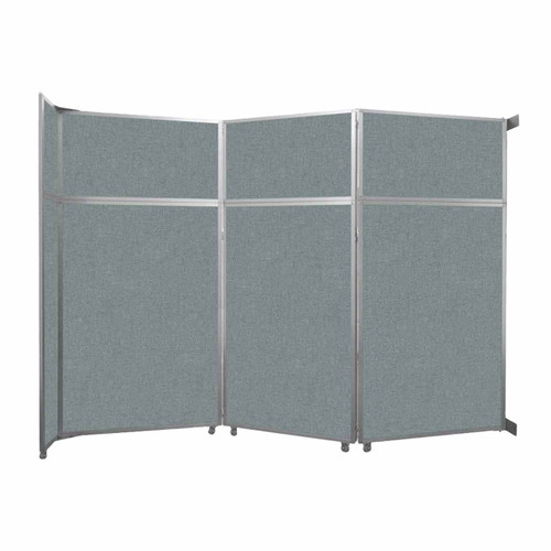 Operable Wall™ Folding Room Divider 11'9" x 8'5-1/4" Sea Green Fabric - Black Trim