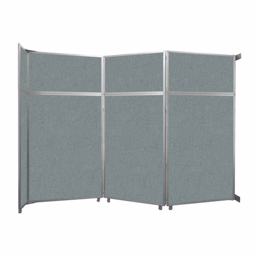 Operable Wallª Folding Room Divider 11'9" x 8'5-1/4" Sea Green Fabric - Black Trim