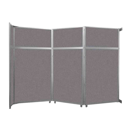 Operable Wall™ Folding Room Divider 11'9" x 8'5-1/4" Slate Fabric - Black Trim