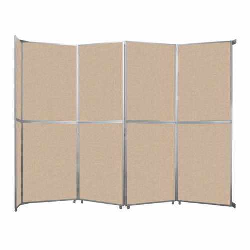 Operable Wall™ Folding Room Divider 15'7" x 12'3" Beige Fabric - Black Trim