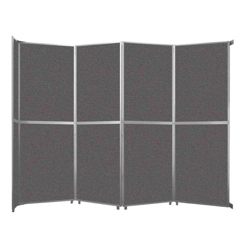 Operable Wall™ Folding Room Divider 15'7" x 12'3" Charcoal Gray Fabric - Black Trim