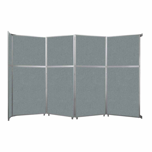 Operable Wall™ Folding Room Divider 15'7" x 10'3/4" Sea Green Fabric - Black Trim