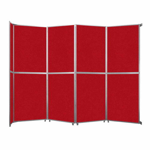 Operable Wallª Folding Room Divider 15'7" x 12'3" Red Fabric - Black Trim