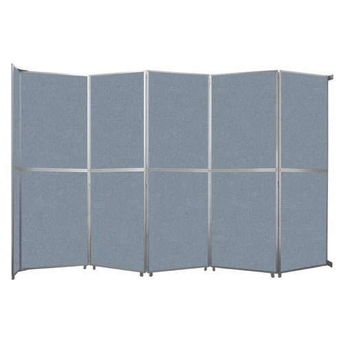 Operable Wall™ Folding Room Divider 19'6" x 12'3" Powder Blue Fabric - Black Trim