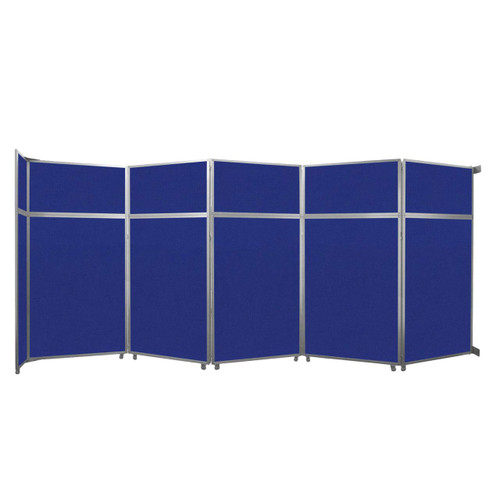 Operable Wall™ Folding Room Divider 19'6" x 8'5-1/4" Royal Blue Fabric - Black Trim