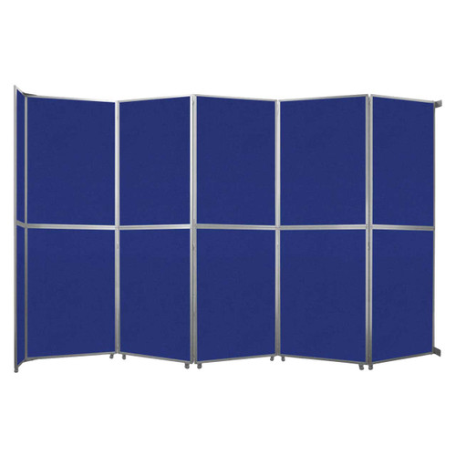 Operable Wall™ Folding Room Divider 19'6" x 12'3" Royal Blue Fabric - Black Trim