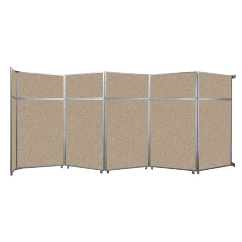 Operable Wall™ Folding Room Divider 19'6" x 8'5-1/4" Rye Fabric - Black Trim