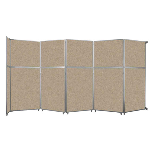 Operable Wall™ Folding Room Divider 19'6" x 10'3/4" Rye Fabric - Black Trim