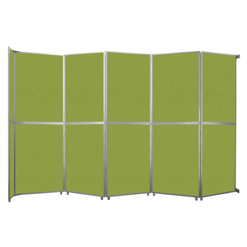 Operable Wall™ Folding Room Divider 19'6" x 12'3" Lime Green Fabric - Black Trim