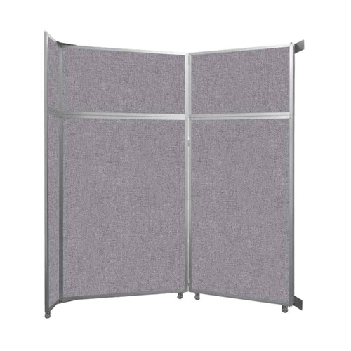 Operable Wall™ Folding Room Divider 7'11" x 8'5-1/4" Cloud Gray Fabric - White Trim