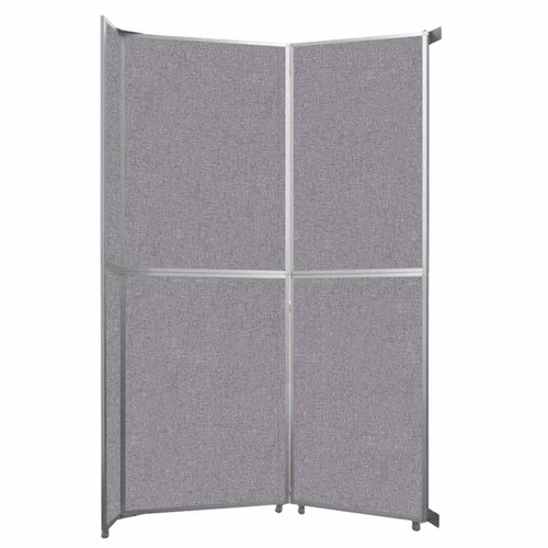 Operable Wall™ Folding Room Divider 7'11" x 12'3" Cloud Gray Fabric - White Trim