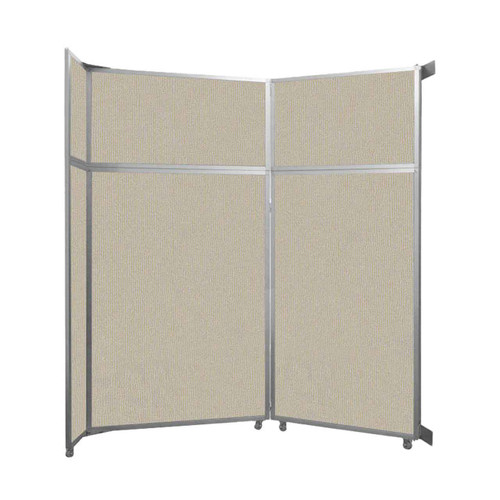 Operable Wall™ Folding Room Divider 7'11" x 8'5-1/4" Sand Fabric - White Trim