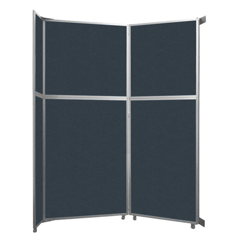 Operable Wall™ Folding Room Divider 7'11" x 10'3/4" Blue Spruce Fabric - White Trim