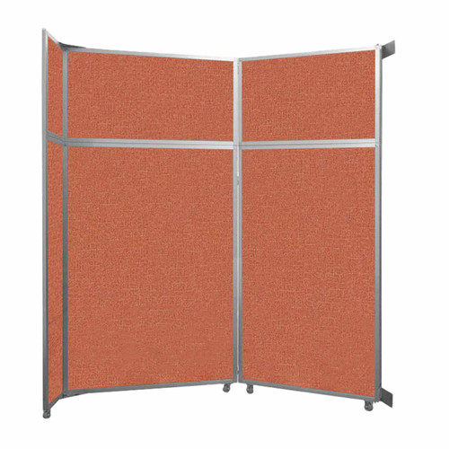 Operable Wall™ Folding Room Divider 7'11" x 8'5-1/4" Papaya Fabric - White Trim