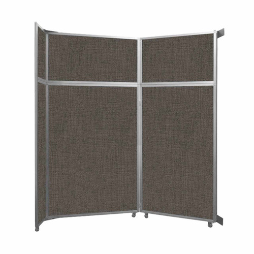 Operable Wall™ Folding Room Divider 7'11" x 8'5-1/4" Mocha Fabric - White Trim