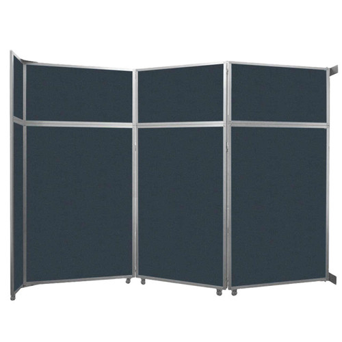 Operable Wall™ Folding Room Divider 11'9" x 8'5-1/4" Blue Spruce Fabric - White Trim