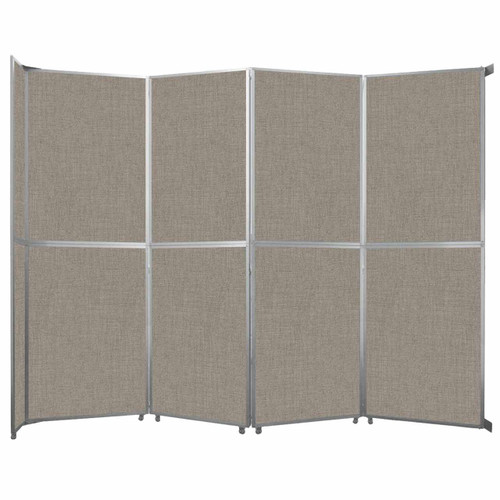 Operable Wall™ Folding Room Divider 15'7" x 12'3" Warm Pebble Fabric - White Trim