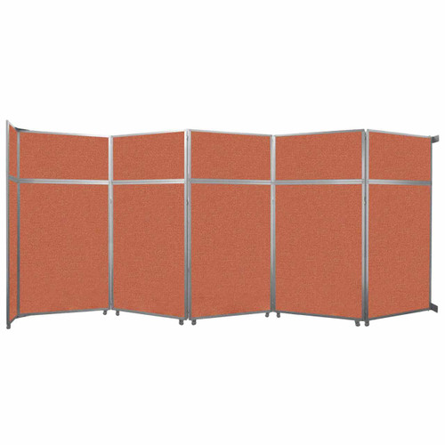 Operable Wall™ Folding Room Divider 19'6" x 8'5-1/4" Papaya Fabric - White Trim