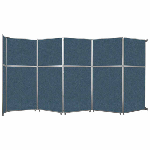 Operable Wall™ Folding Room Divider 19'6" x 10'3/4" Caribbean Fabric - White Trim