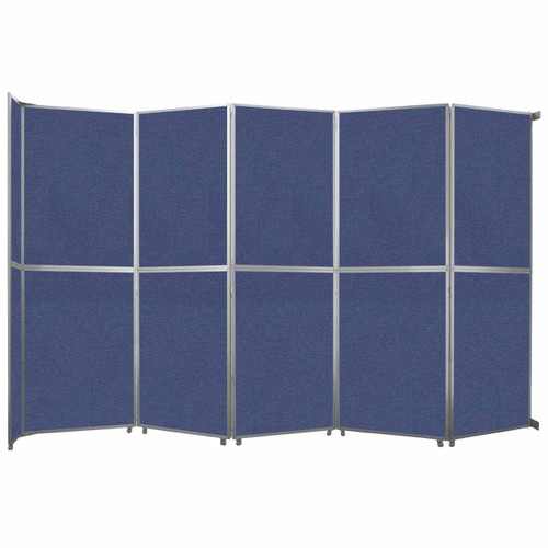 Operable Wall™ Folding Room Divider 19'6" x 12'3" Cerulean Fabric - White Trim