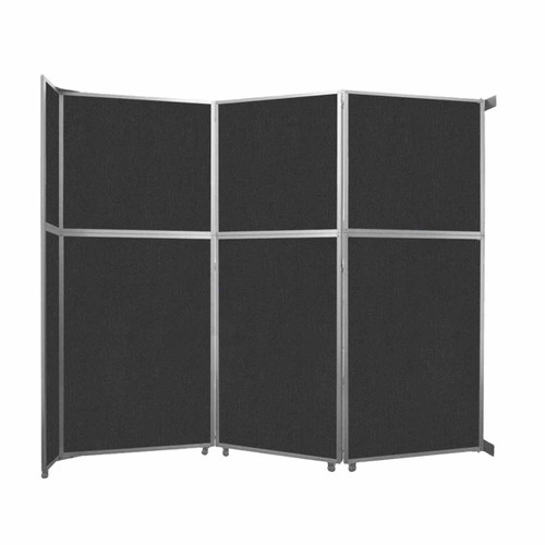 Operable Wall™ Folding Room Divider 11'9" x 10'3/4" Black Fabric - White Trim