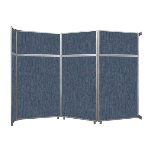 Operable Wall™ Folding Room Divider 11'9" x 8'5-1/4" Ocean Fabric - White Trim