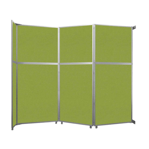 Operable Wall™ Folding Room Divider 11'9" x 10'3/4" Lime Green Fabric - White Trim