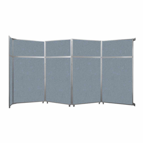 Operable Wall™ Folding Room Divider 15'7" x 8'5-1/4" Powder Blue Fabric - White Trim