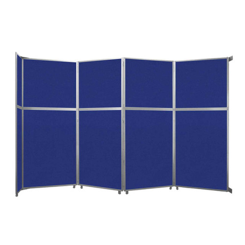 Operable Wall™ Folding Room Divider 15'7" x 10'3/4" Royal Blue Fabric - White Trim