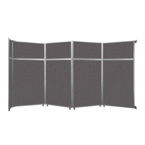 Operable Wall™ Folding Room Divider 15'7" x 8'5-1/4" Charcoal Gray Fabric - White Trim
