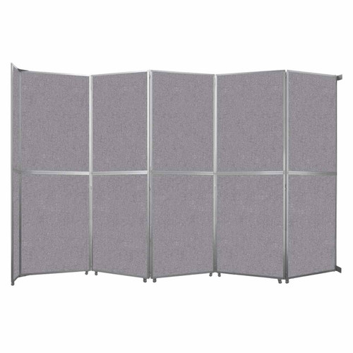Operable Wall™ Folding Room Divider 19'6" x 12'3" Cloud Gray Fabric - White Trim