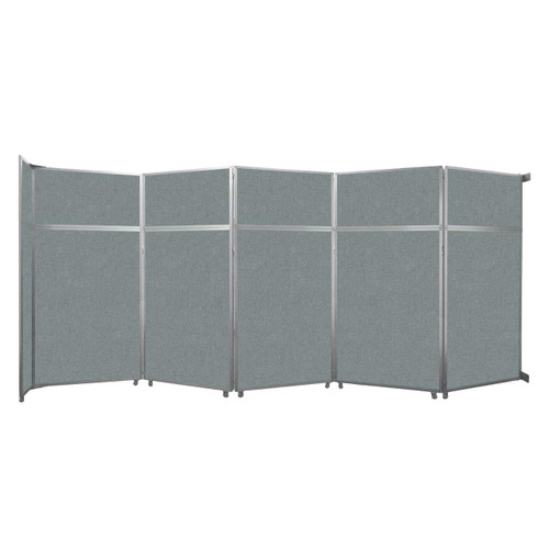 Operable Wall™ Folding Room Divider 19'6" x 8'5-1/4" Sea Green Fabric - White Trim